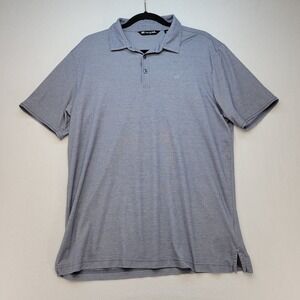 TravisMathew Polo Shirt Mens L Blue Heathered Pima Cotton Blend Golf